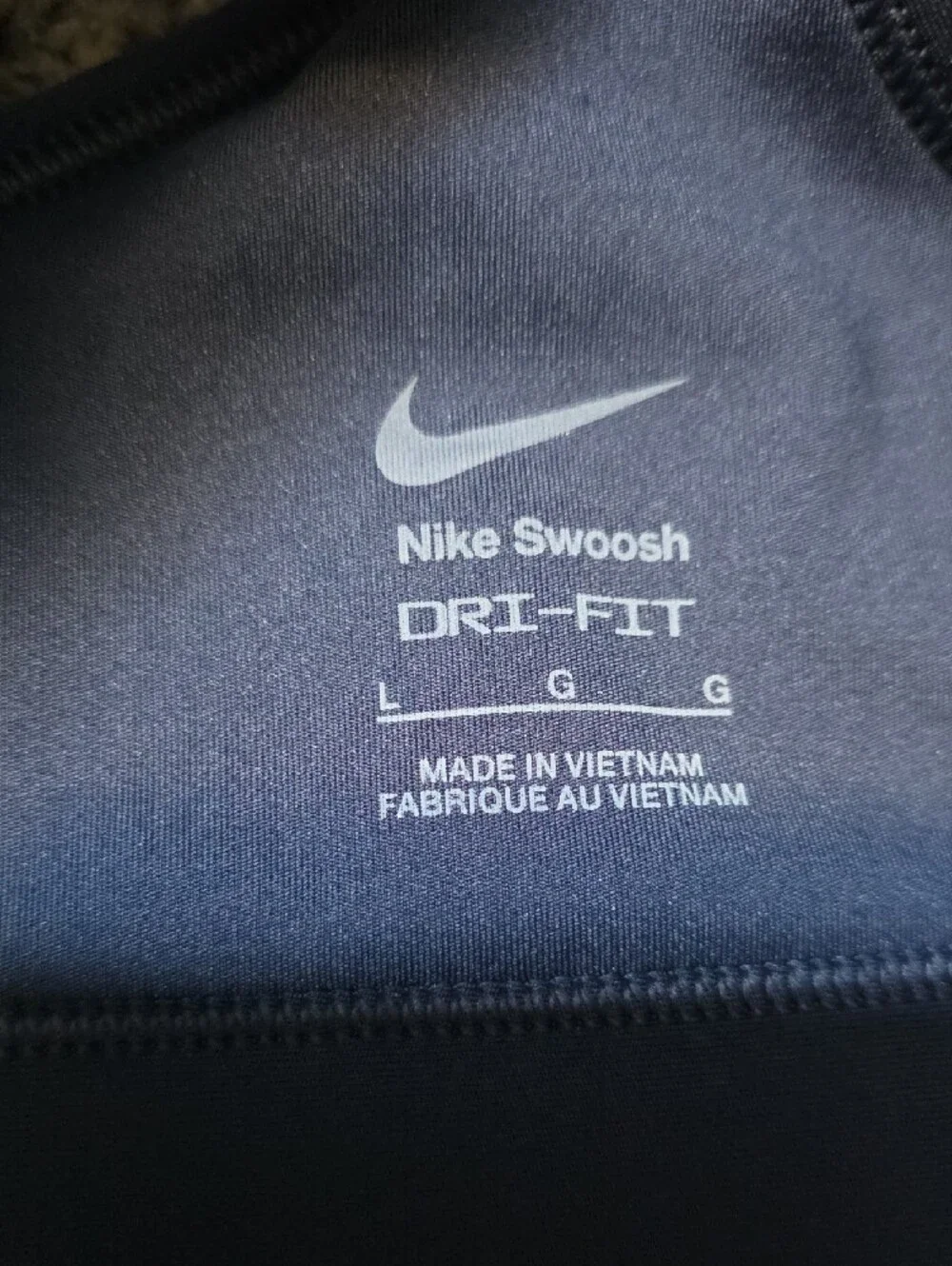 Nike Navy Racerback Sports Bra with White Swoosh